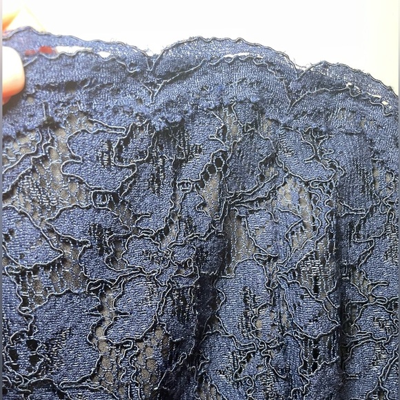 Diane Von Furstenberg Walker, navy blue lace strapless dress sz 8 - Picture 3 of 14
